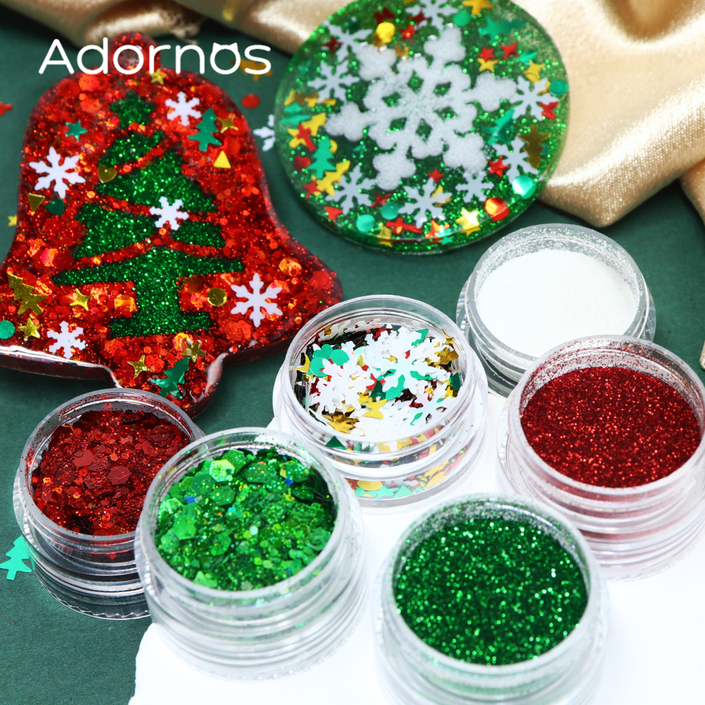 Resin Glitter Pack - 6 pcs/set Christmas Glitter For Epoxy