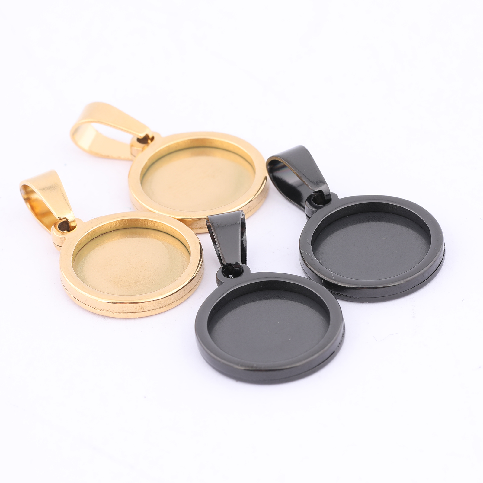 10pcs Gold Plated Black 12mm R - огляд і ціна Bezels Set Pendant