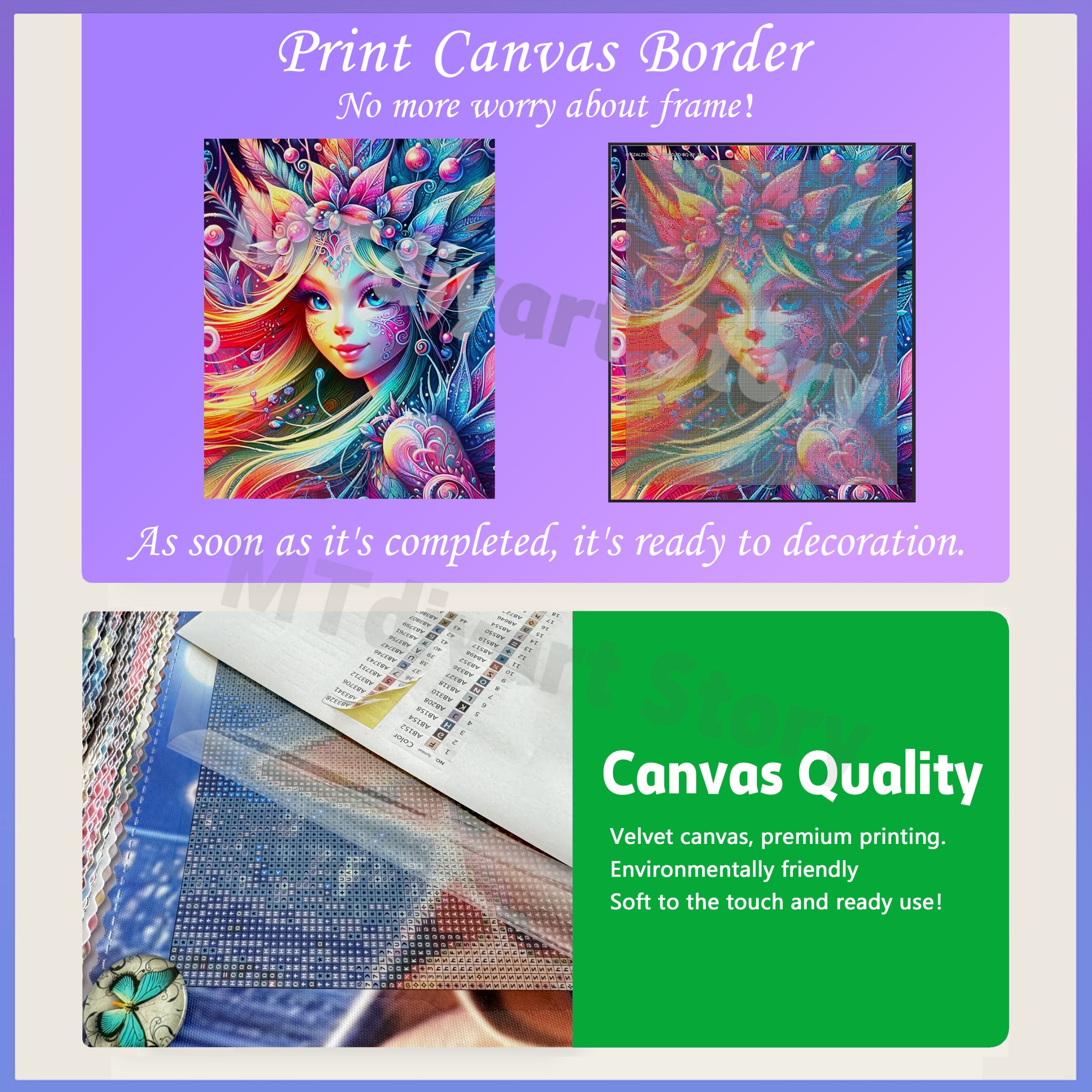 Printed Canvas Border Symbol S - огляд і ціна Resin Craft Workshop