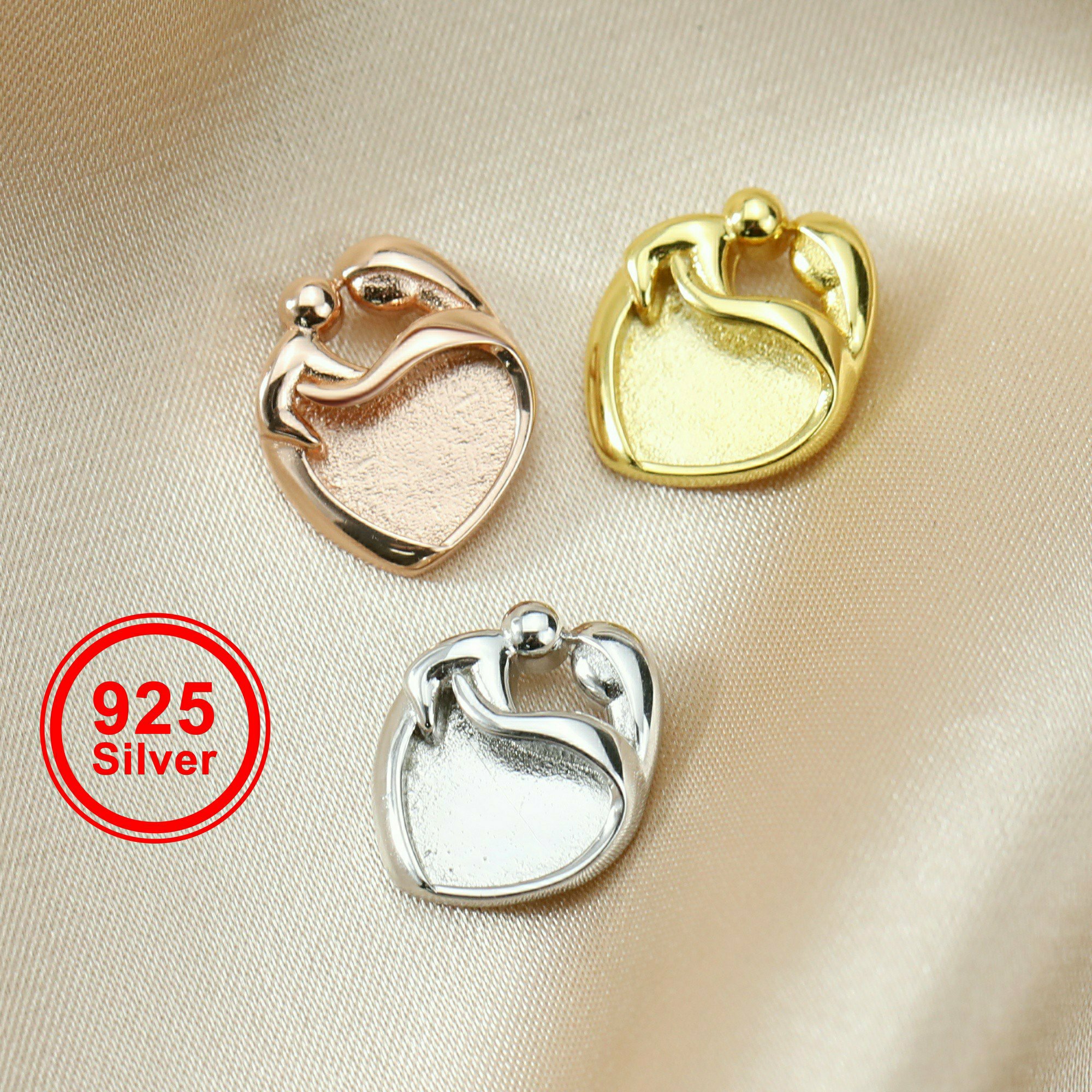 9MM Heart Bezel Settings Mothe - огляд і ціна Bezels Set Pendant