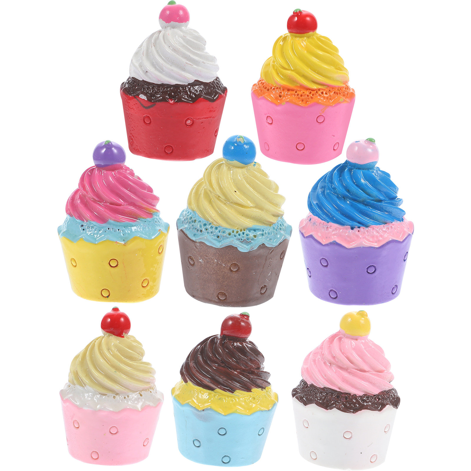 8Pcs Resin Mini Cupcake Keycha - огляд і ціна Resin Crafts