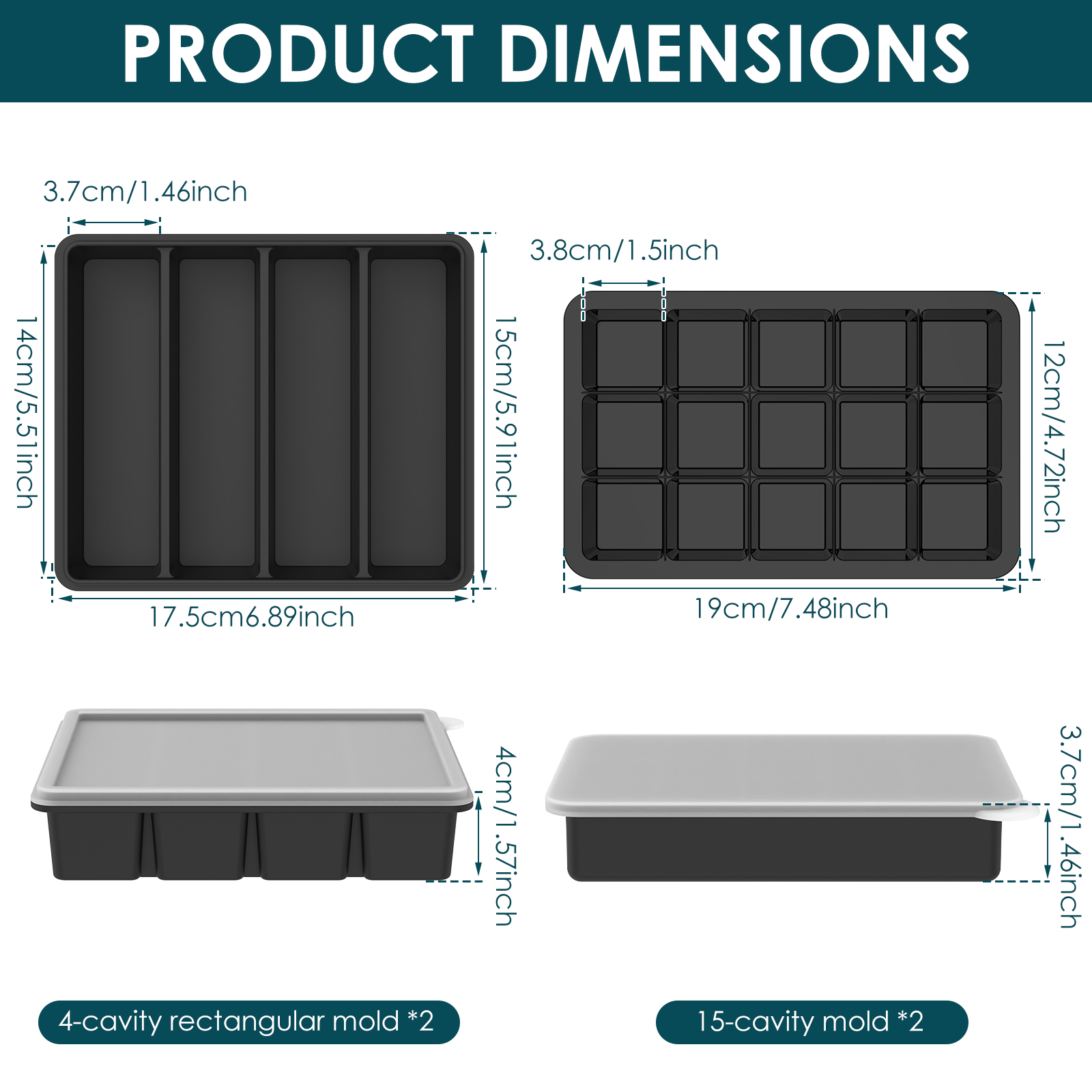 4 Pack Silicone Freezer Tray w - огляд і ціна Serving Tray Mold