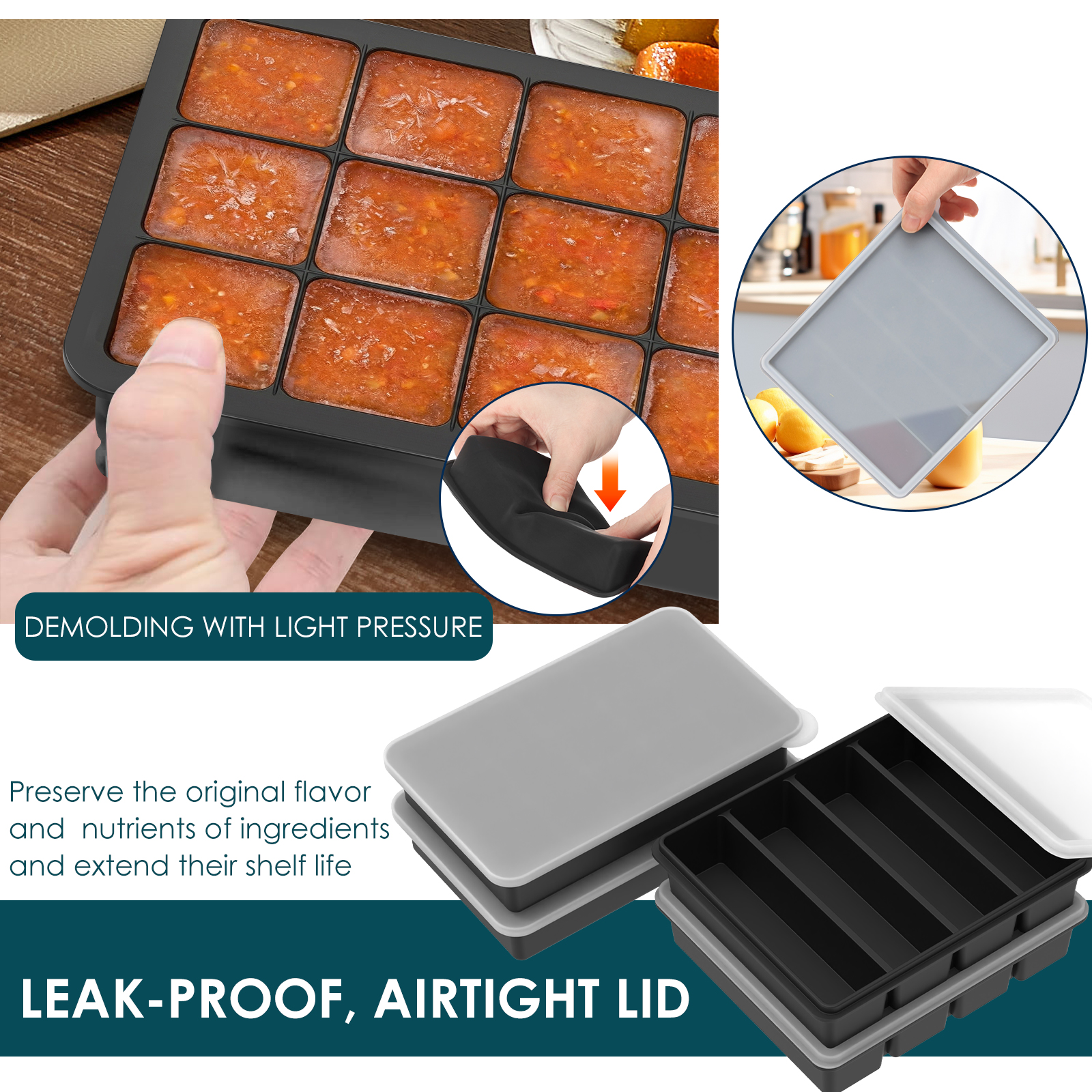 4 Pack Silicone Freezer Tray w - огляд і ціна Serving Tray Mold