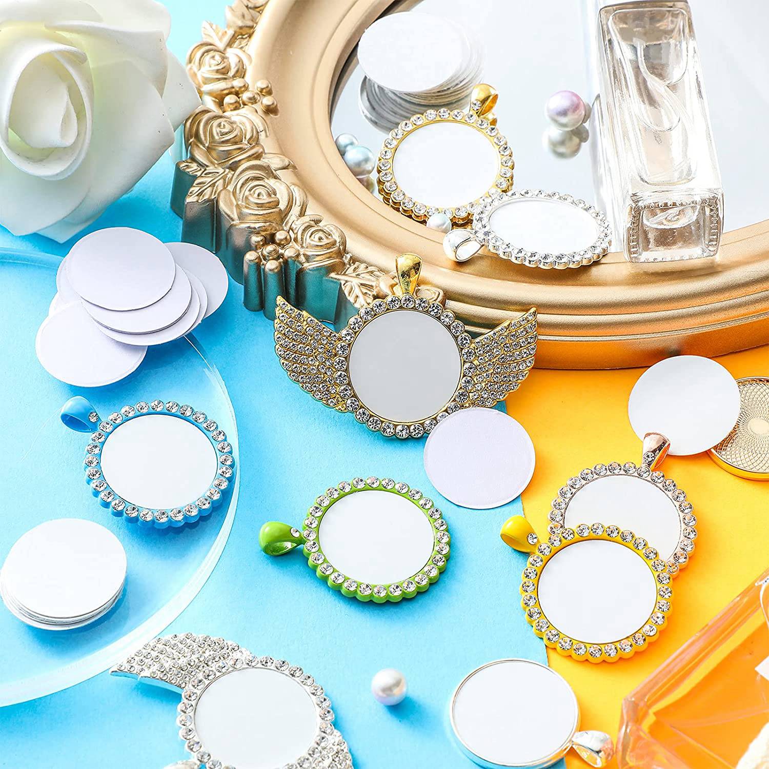 AT35-Sublimation Blank Aluminu - огляд і ціна Bezels Set Pendant
