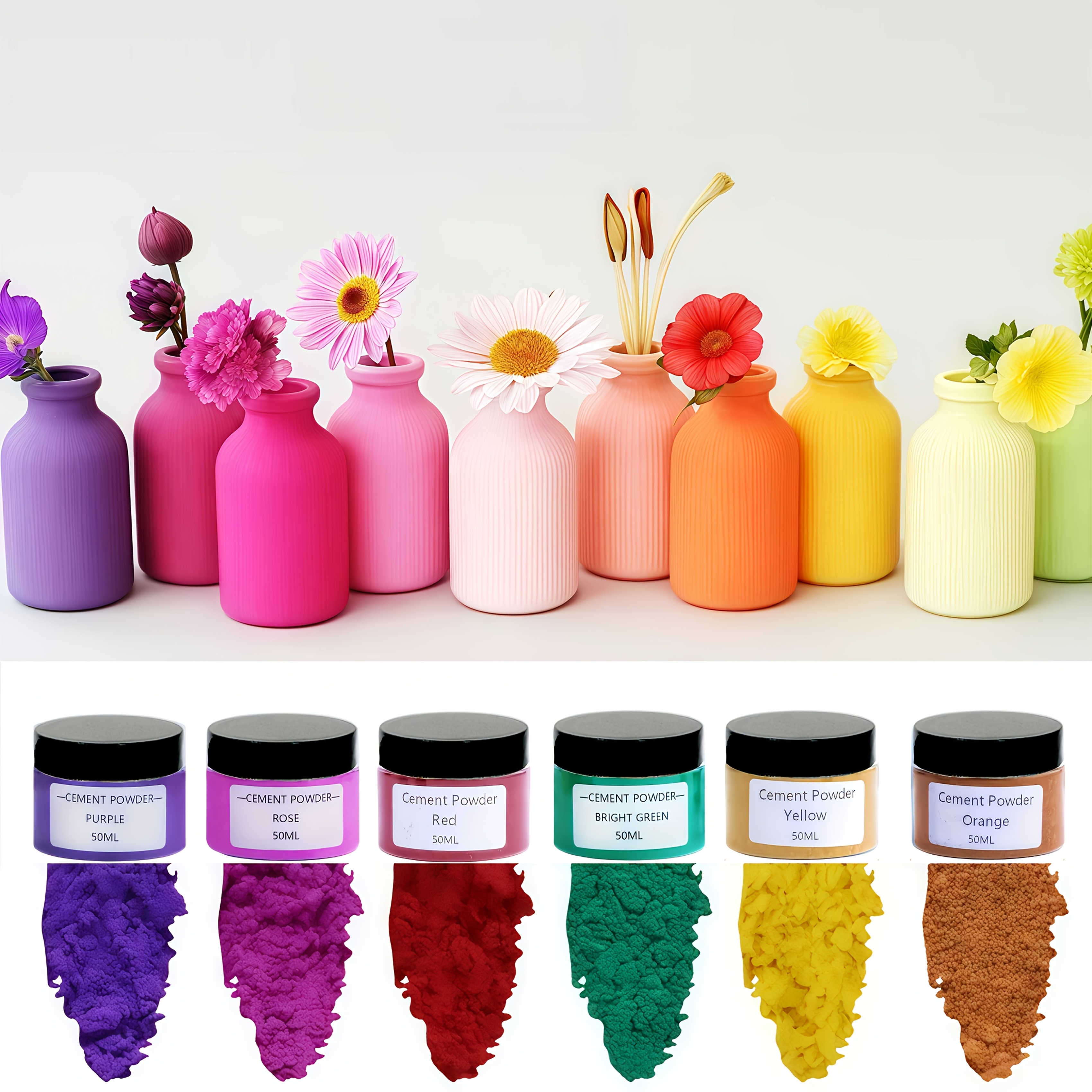 6-Color Gypsum Cement Pigment  - огляд і ціна Resin Pigment Set