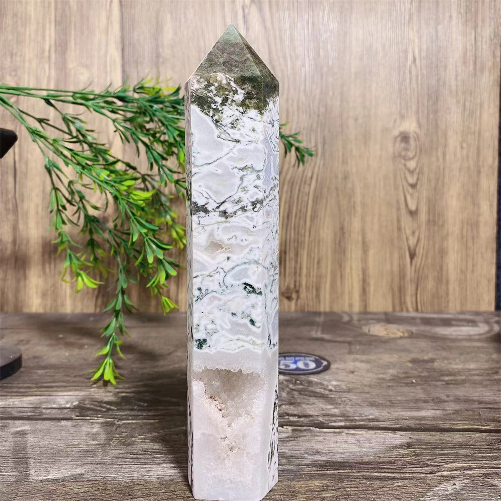 Big Green Moss Agate Druzy Nat - огляд і ціна Terrarium Moss Art