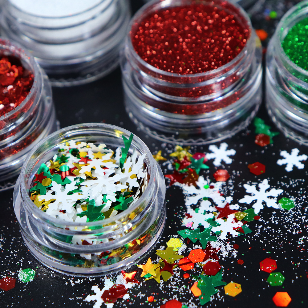 6 pcs/set Christmas Glitter Fo - огляд і ціна Resin Glitter Pack