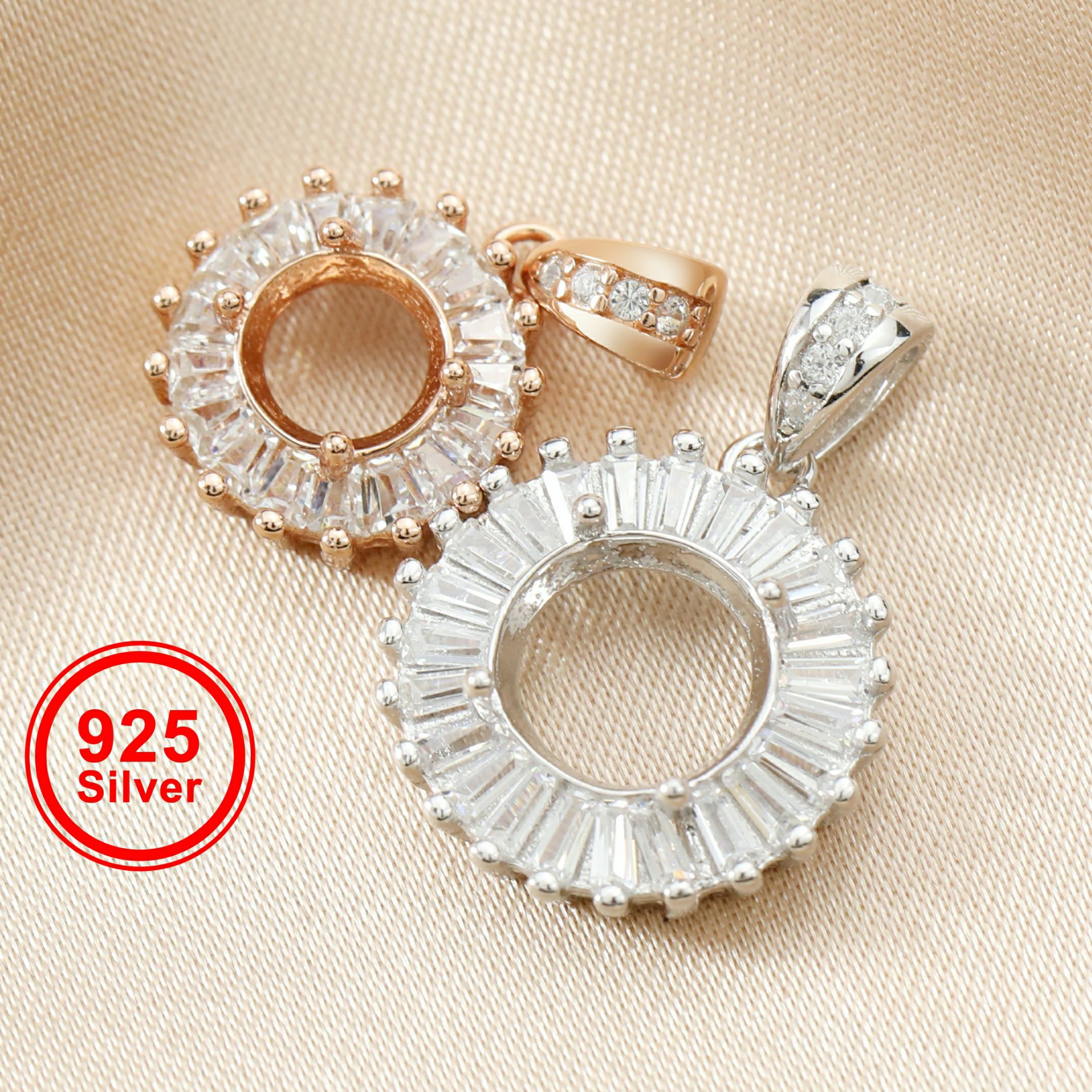 4-12MM Round Bezel Rose Gold S - огляд і ціна Bezels Set Pendant