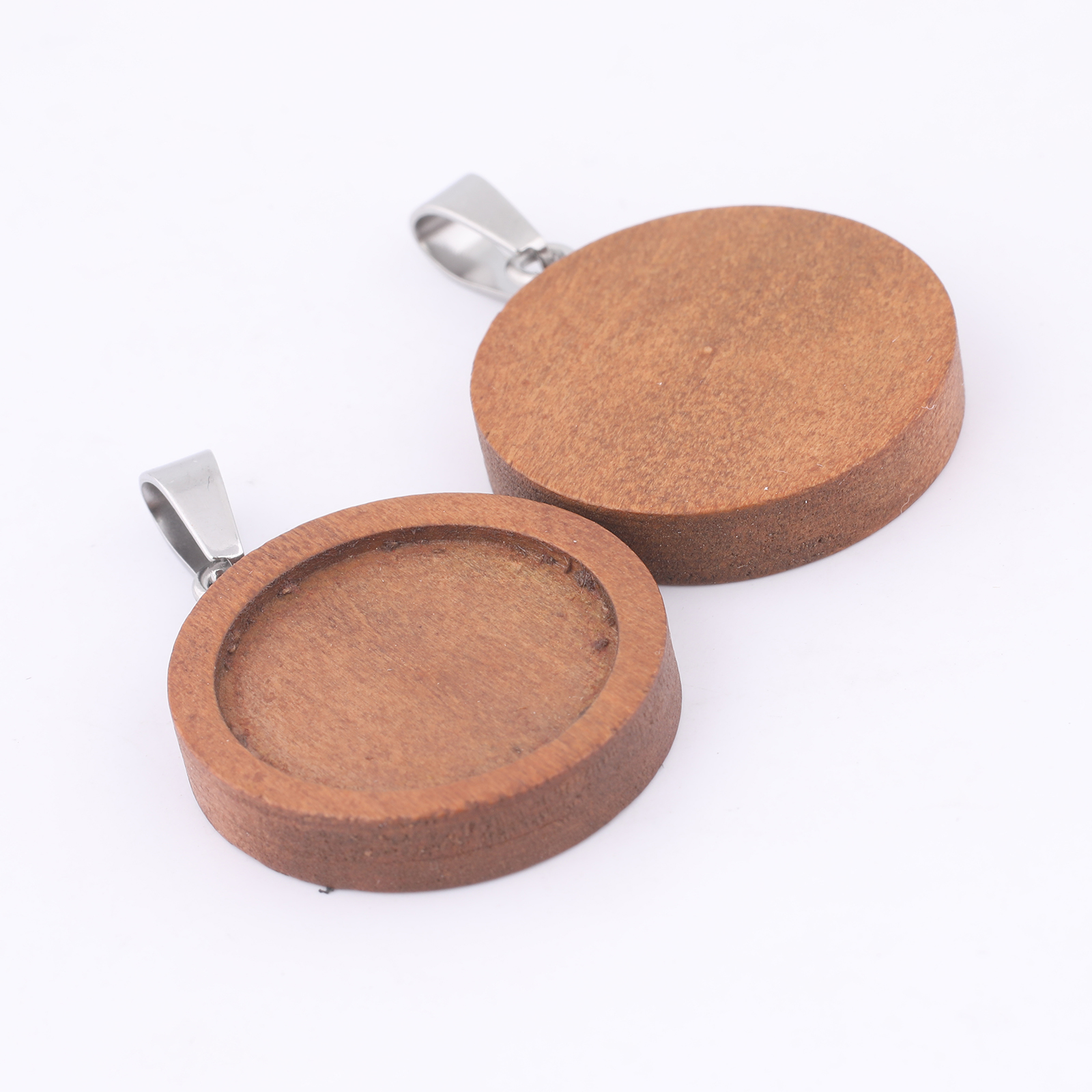 10pcs 20mm Round Wood Cabochon - огляд і ціна Bezels Set Pendant