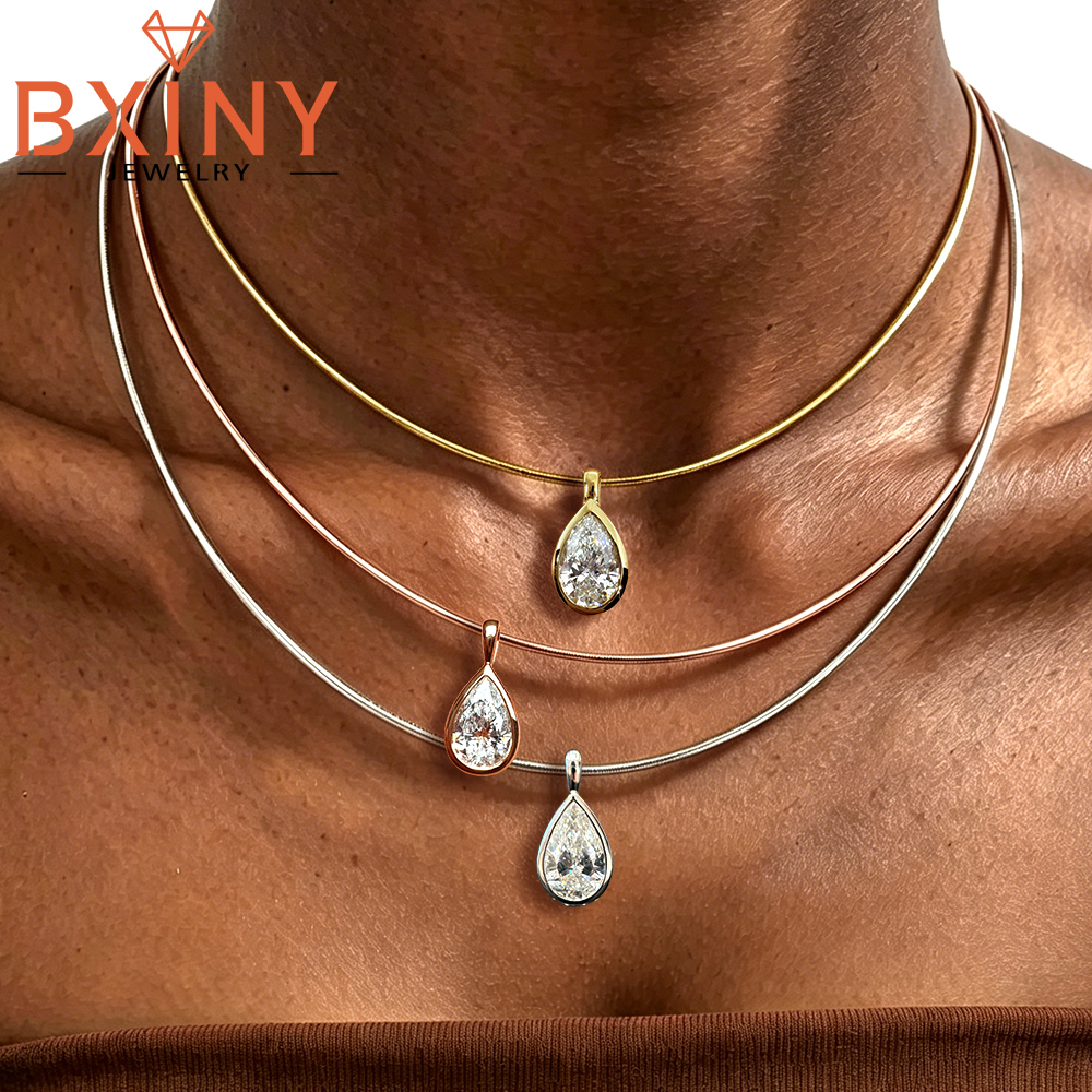 BXINY 3CT Bezel Set Pear Cut M - огляд і ціна Bezels Set Pendant