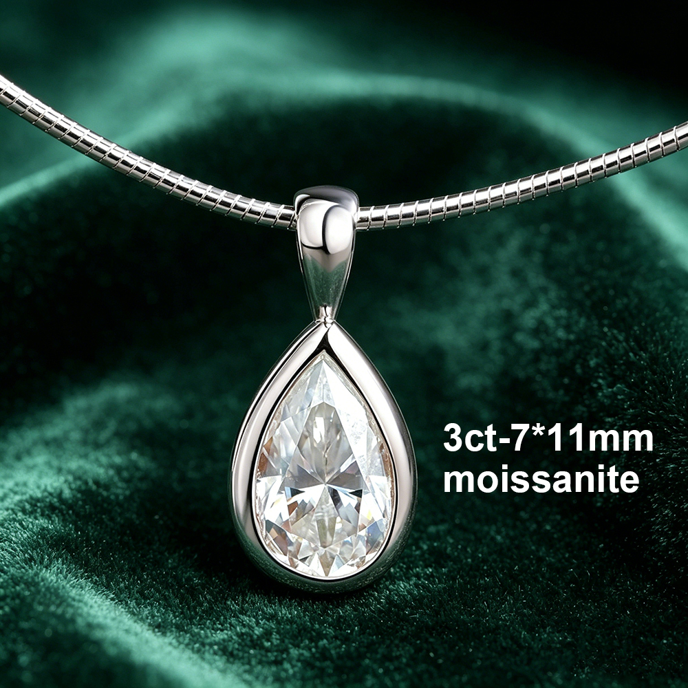 BXINY 3CT Bezel Set Pear Cut M - огляд і ціна Bezels Set Pendant